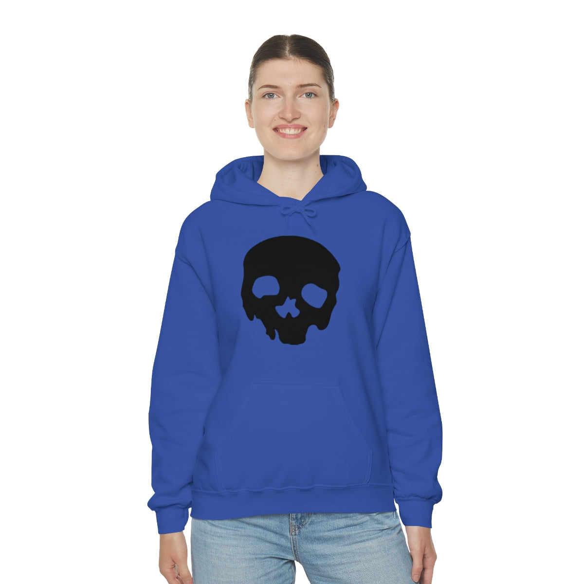 LUXE GOTH BASICS Black Skull Hoodie (Unisex)
