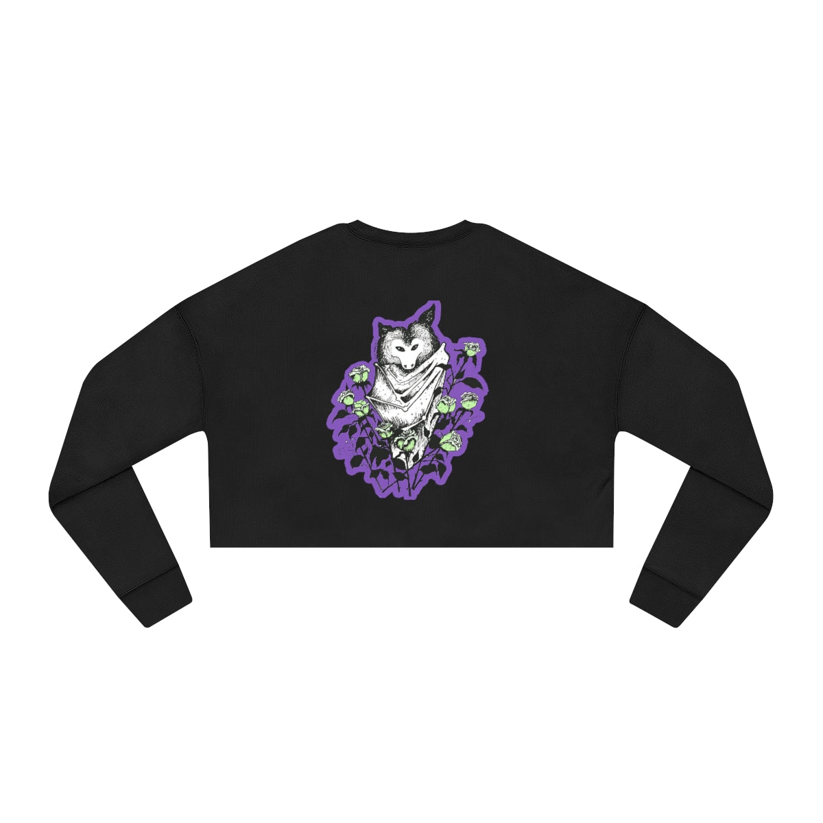 "Blue Batty " Illustration by Kelly Kresconko Cropped Sweatshirt