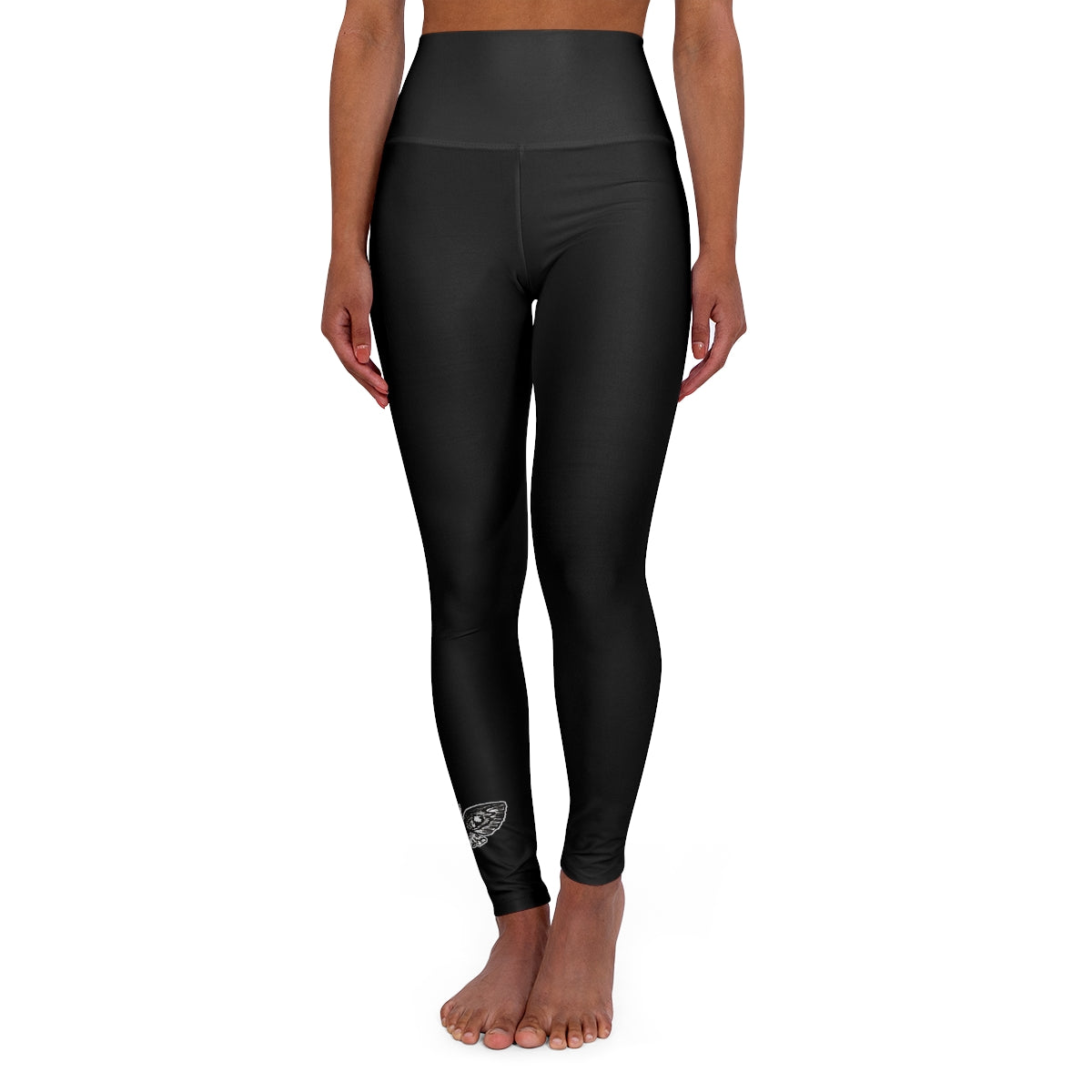LUXE GOTH BASICS "DeathMoth" By Kelly Kresconko High Waisted Yoga Leggings