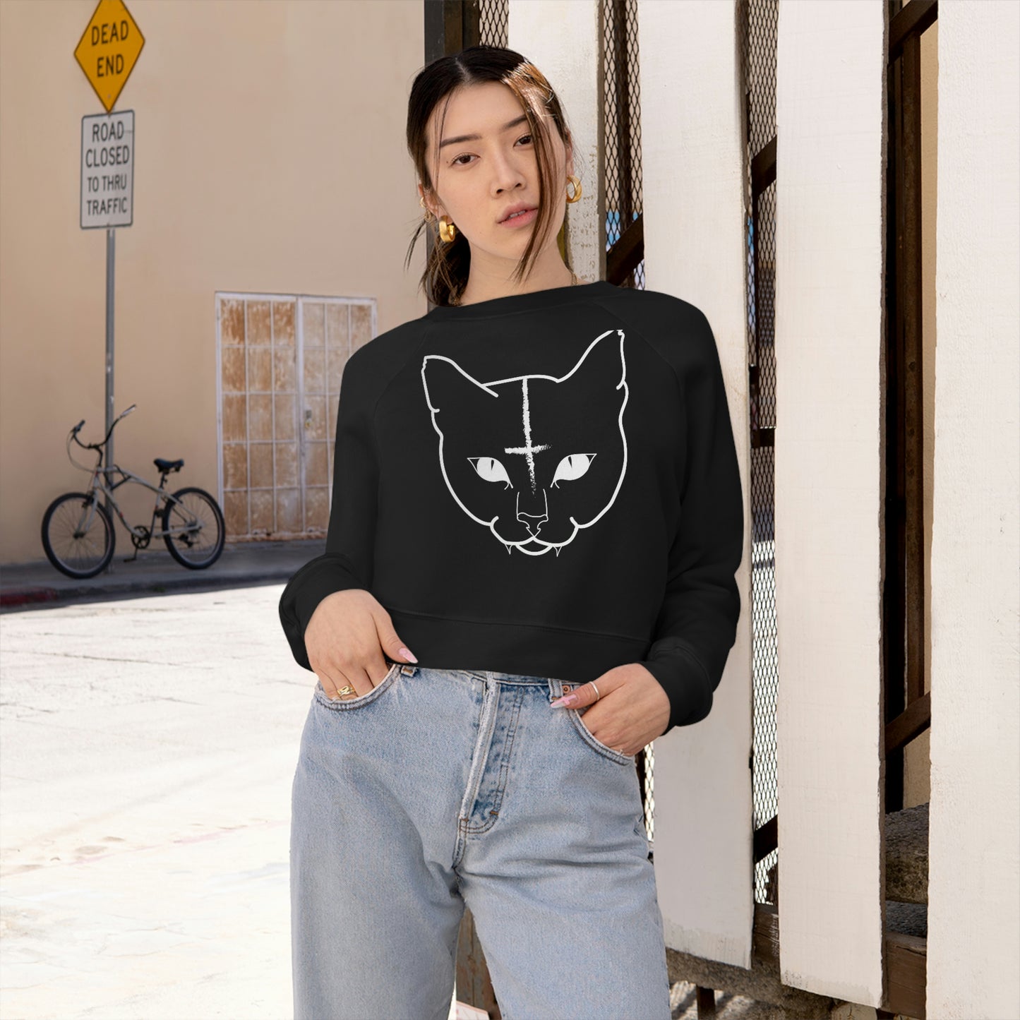 Hell Cat Cropped Fleece