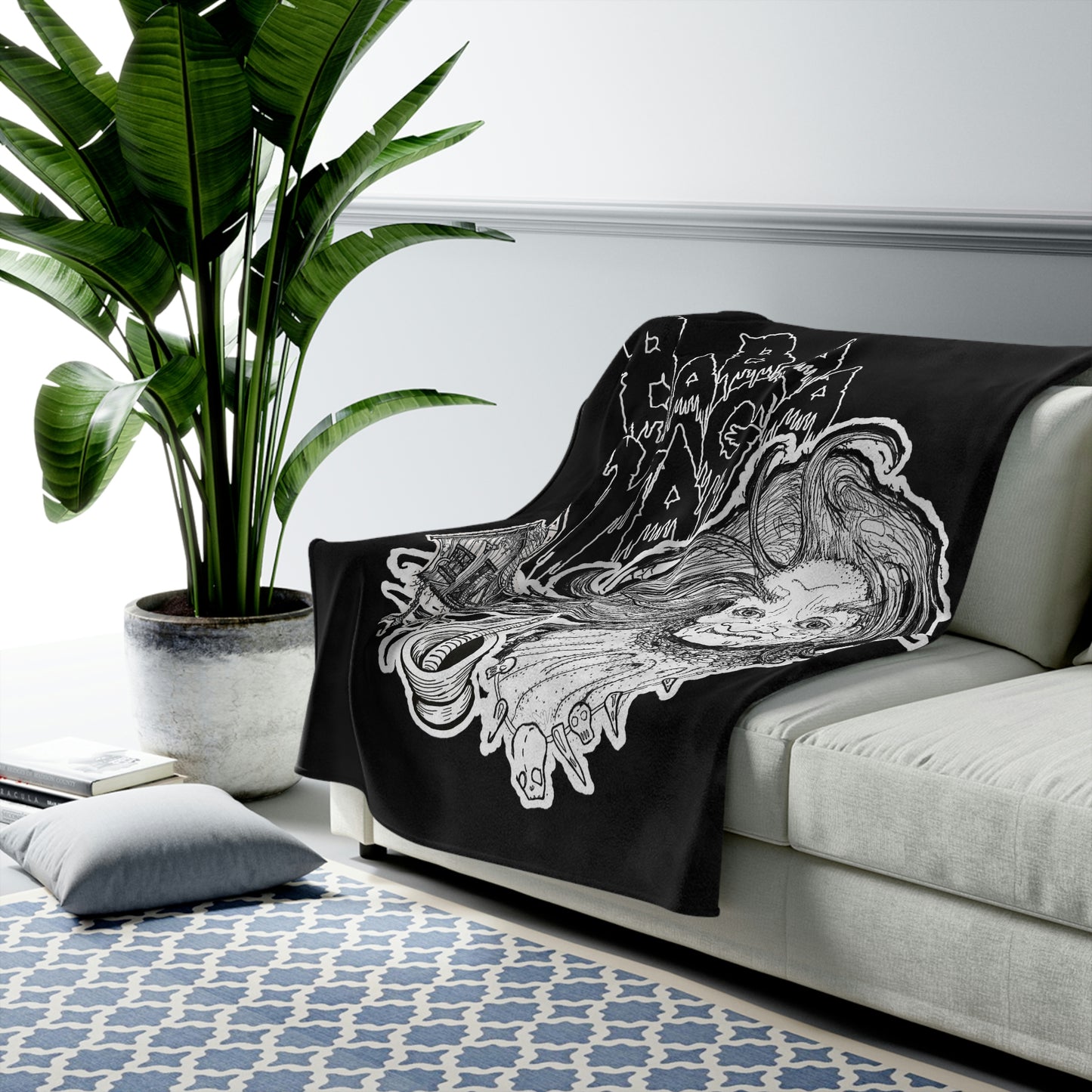 Baba Yaga Velveteen Plush Blanket