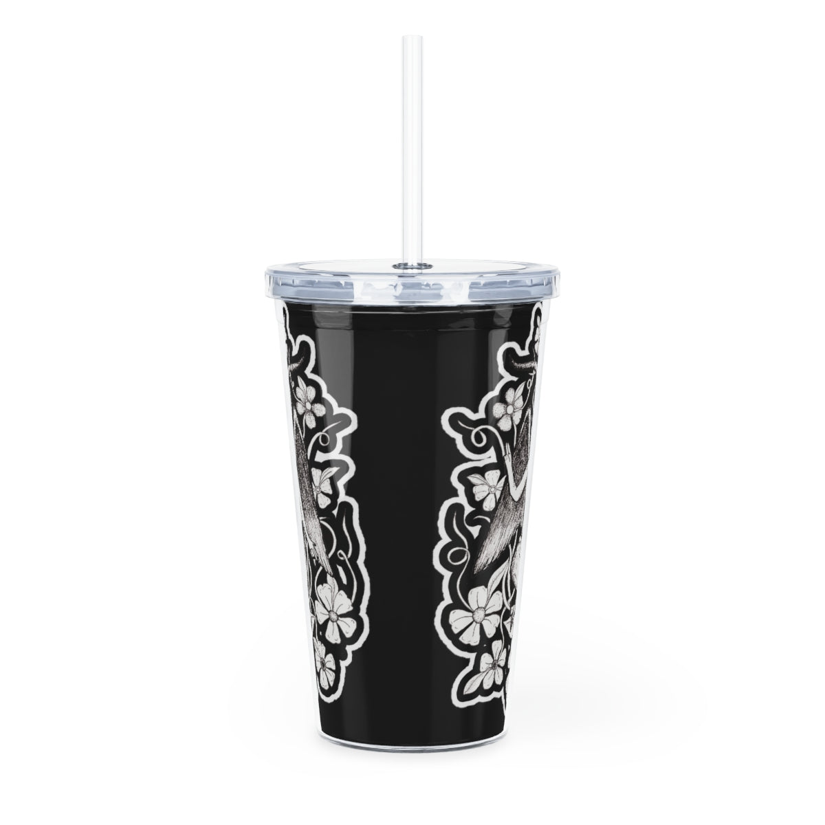 Baphomet Plastic Tumbler with Straw