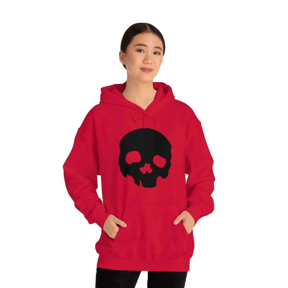 LUXE GOTH BASICS Black Skull Hoodie (Unisex)