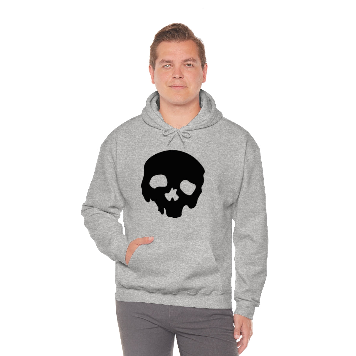 LUXE GOTH BASICS Black Skull Hoodie (Unisex)