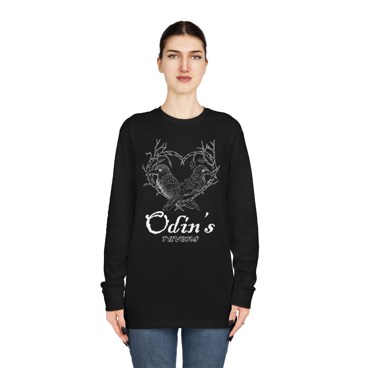 CURVY- Long Sleeve Tee, Odin's Ravens XL-3X