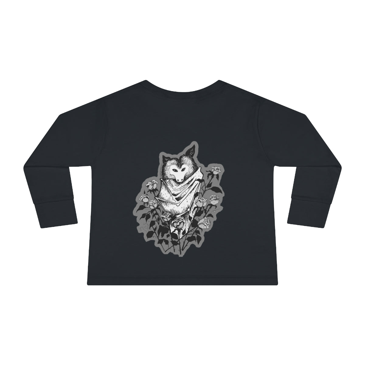 Batty Toddler Long Sleeve Tee (Grayscale)