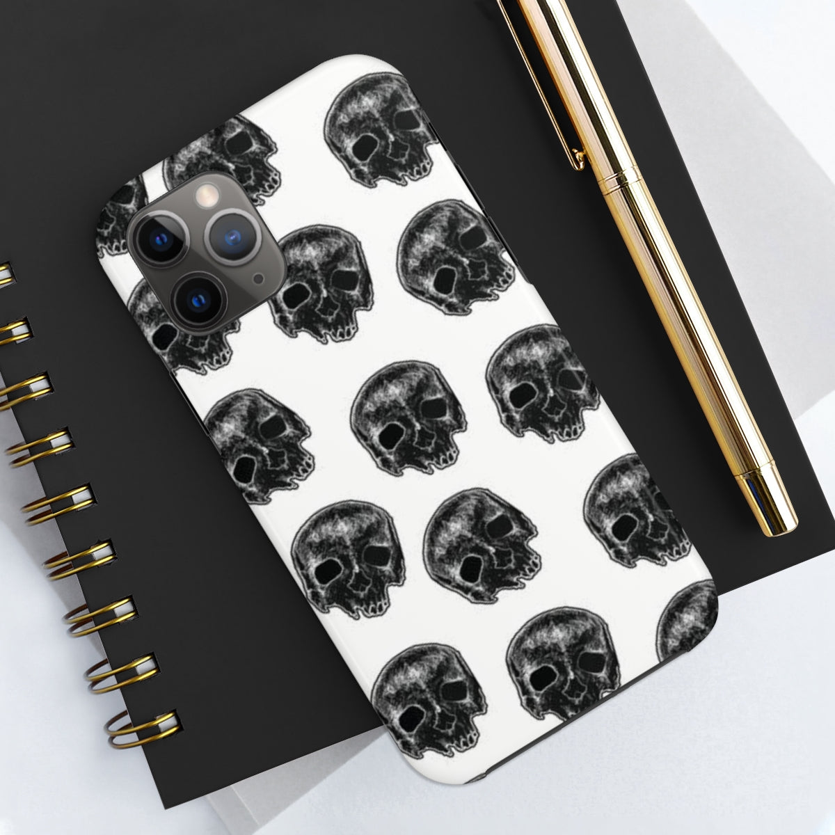 Skull Illustration by Kelly Kresconko Phone Case