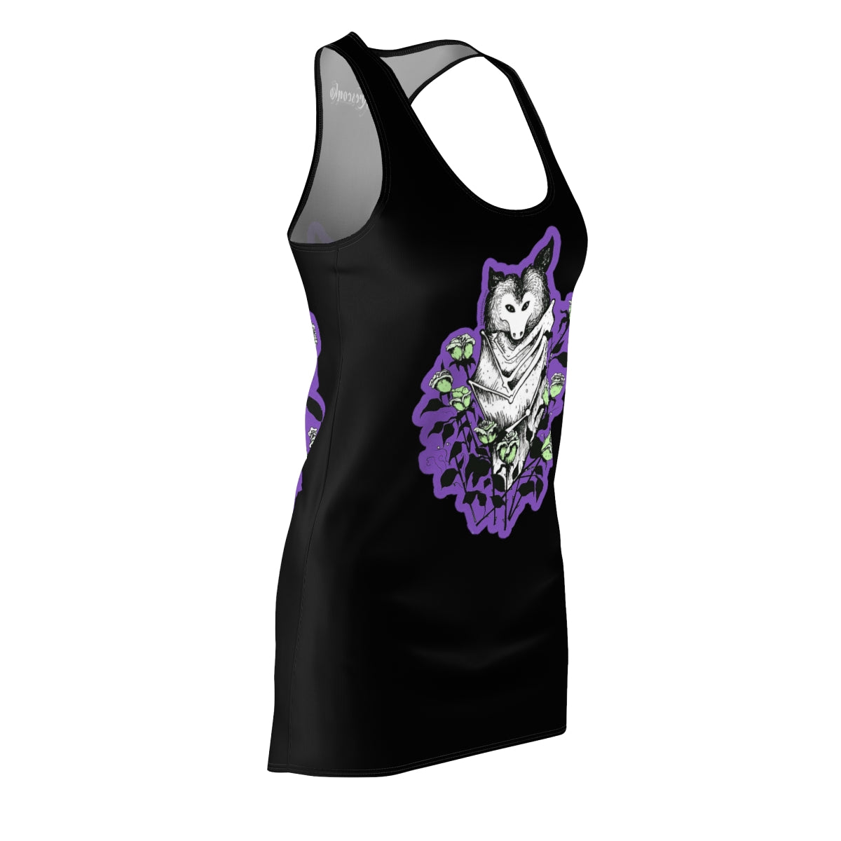 "Blue Batty" Illustration by Kelly Kresconko Racerback Dress