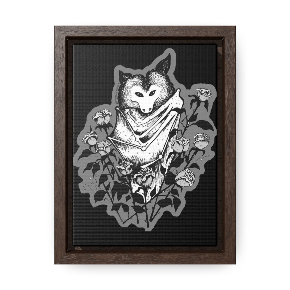 Batty Illustration by Kelly Kresconko, Canvas Wrapped, Vertical Frame