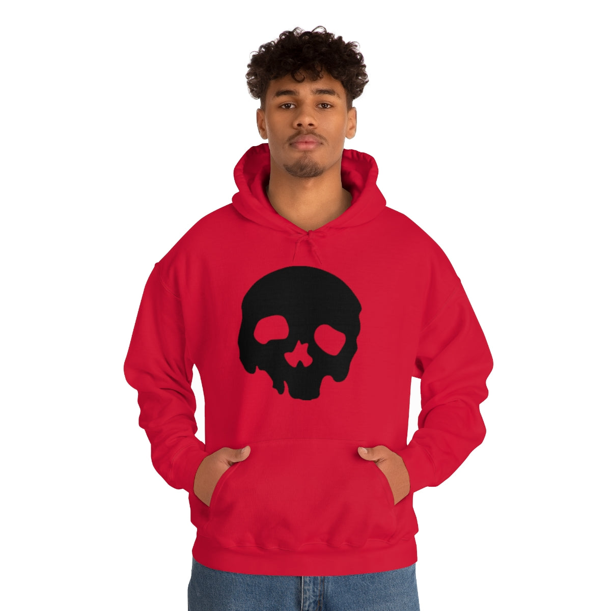 LUXE GOTH BASICS Black Skull Hoodie (Unisex)