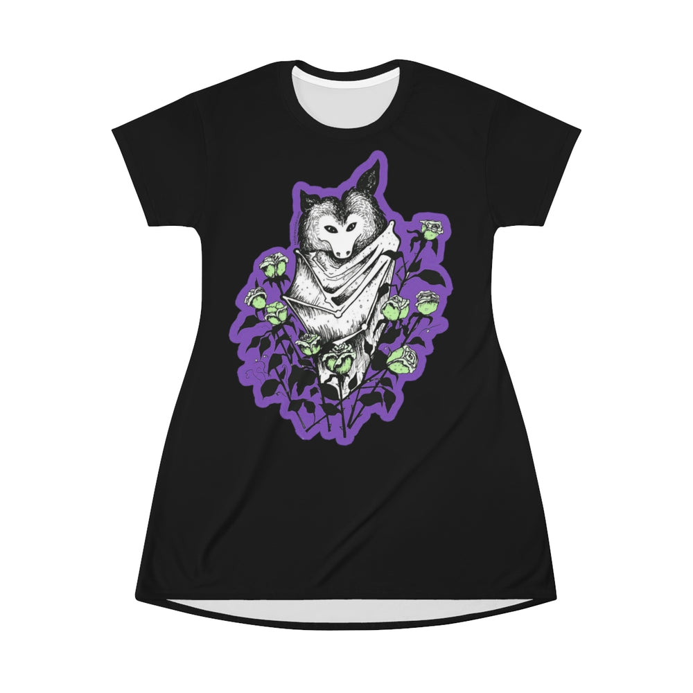 Super Soft "Blue Batty" Illustration by Kelly Kresconko T-Shirt Dress