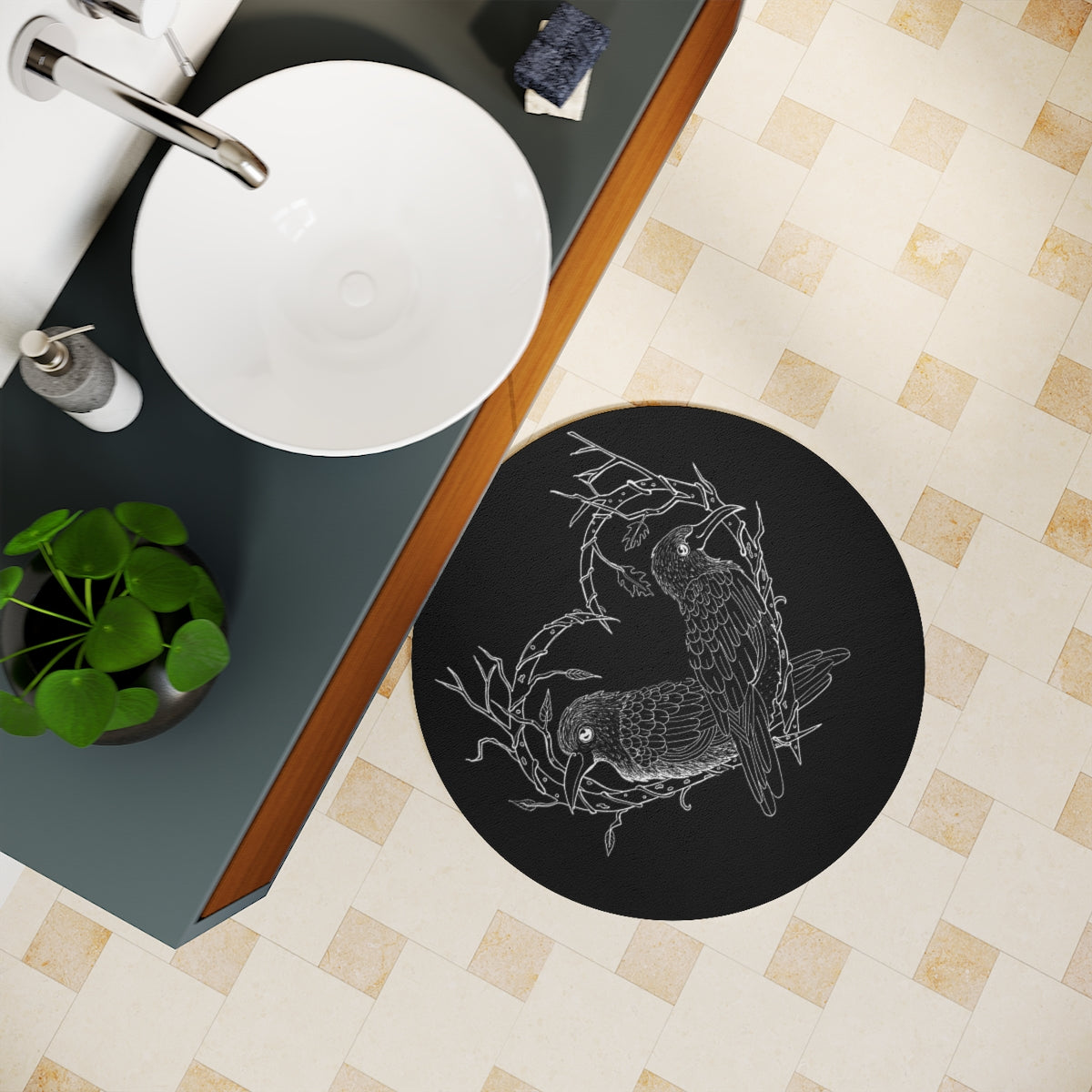 Odin's Ravens Bath Mat