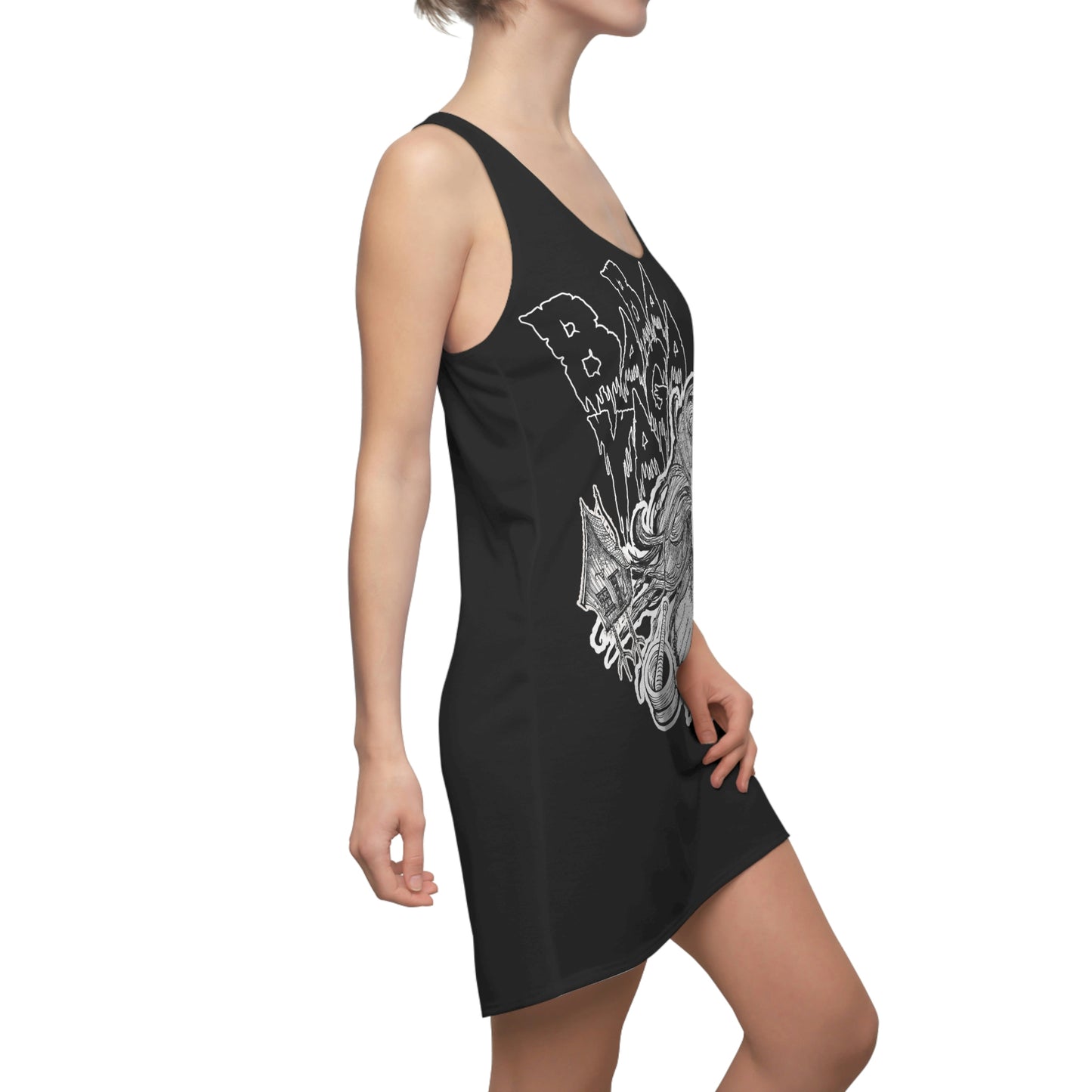 Baba Yaga Cut & Sew Racerback Dress (AOP)