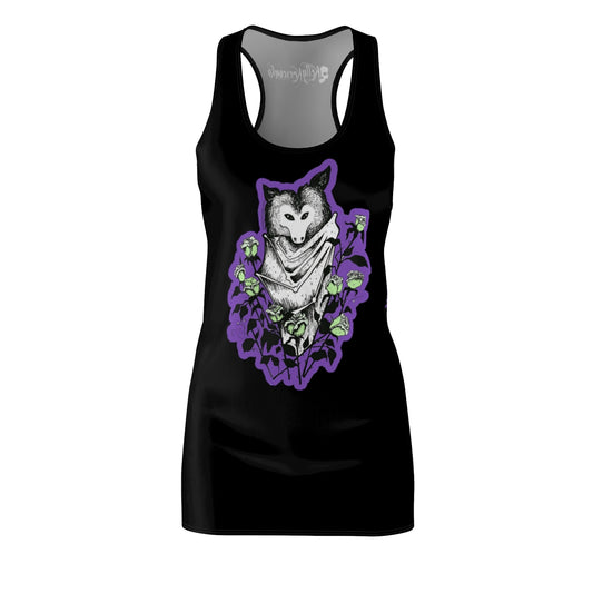 "Blue Batty" Illustration by Kelly Kresconko Racerback Dress