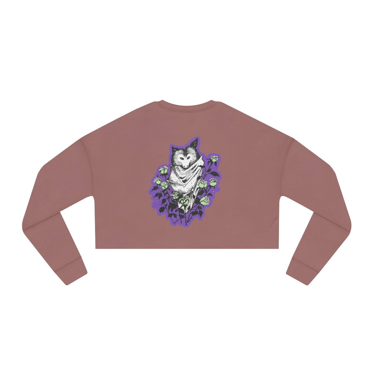 "Blue Batty " Illustration by Kelly Kresconko Cropped Sweatshirt