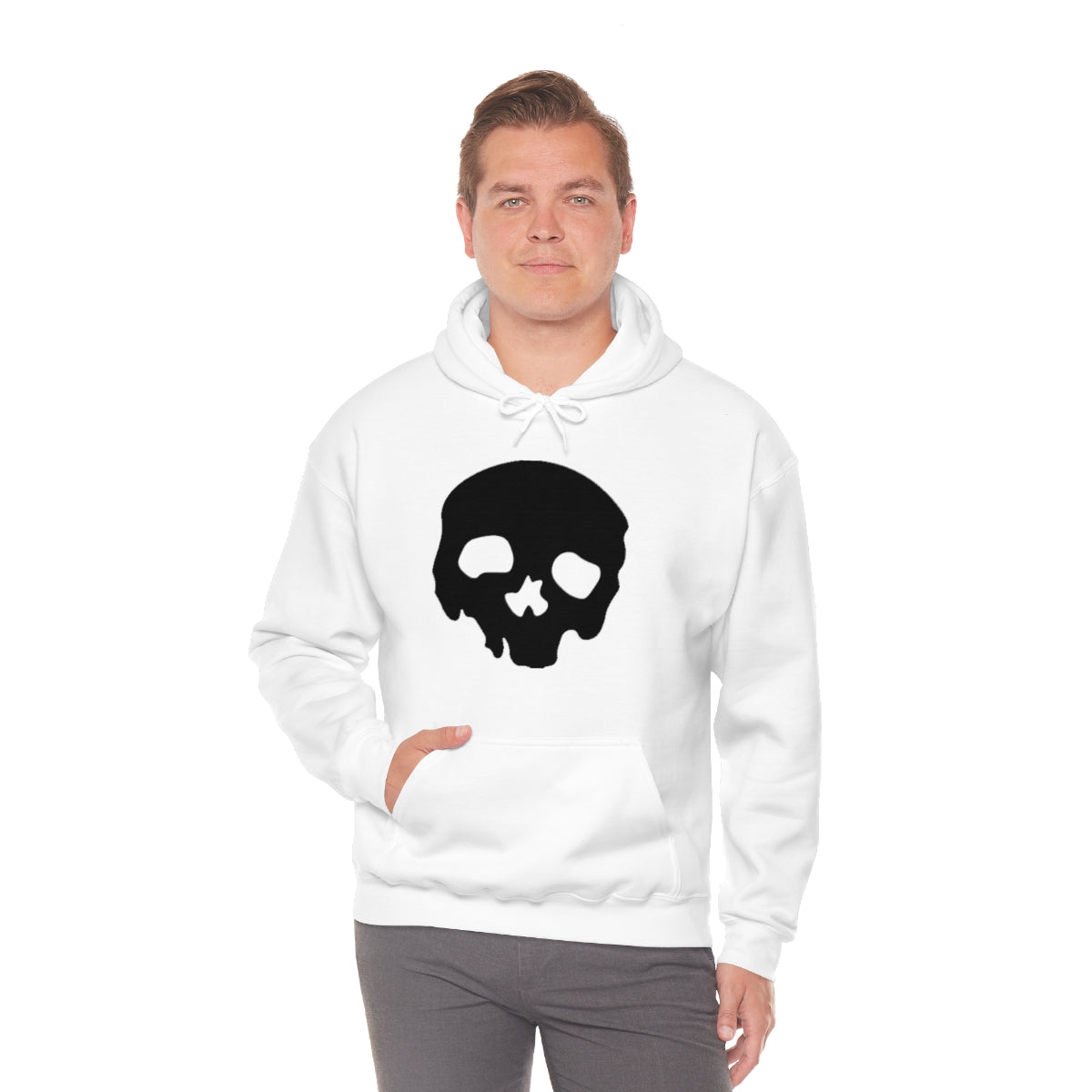 LUXE GOTH BASICS Black Skull Hoodie (Unisex)