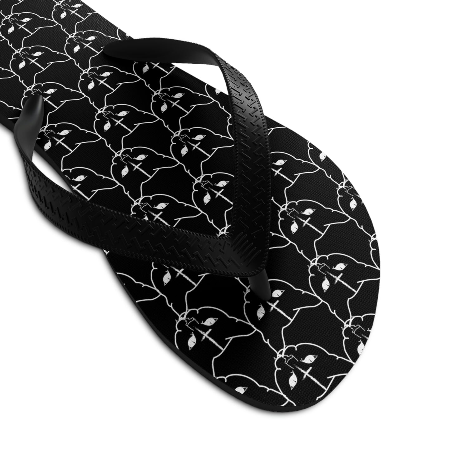 Hell Cat Pattern Filp Flops