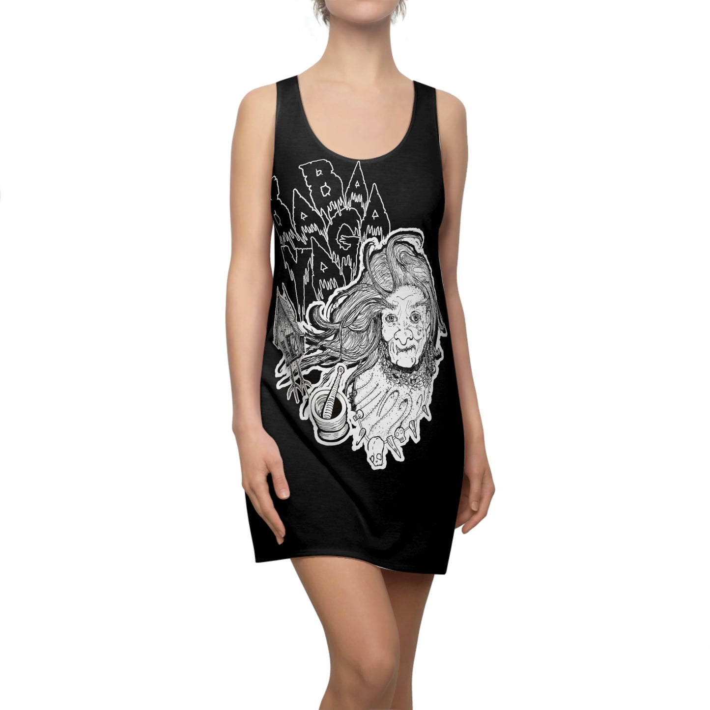 Baba Yaga Cut & Sew Racerback Dress (AOP)
