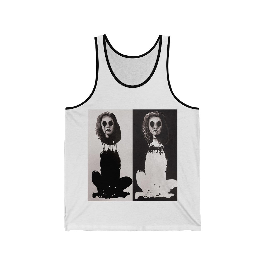 "Melancholy Felines" Painting by Kelly Kresconko Unisex Jersey Tank