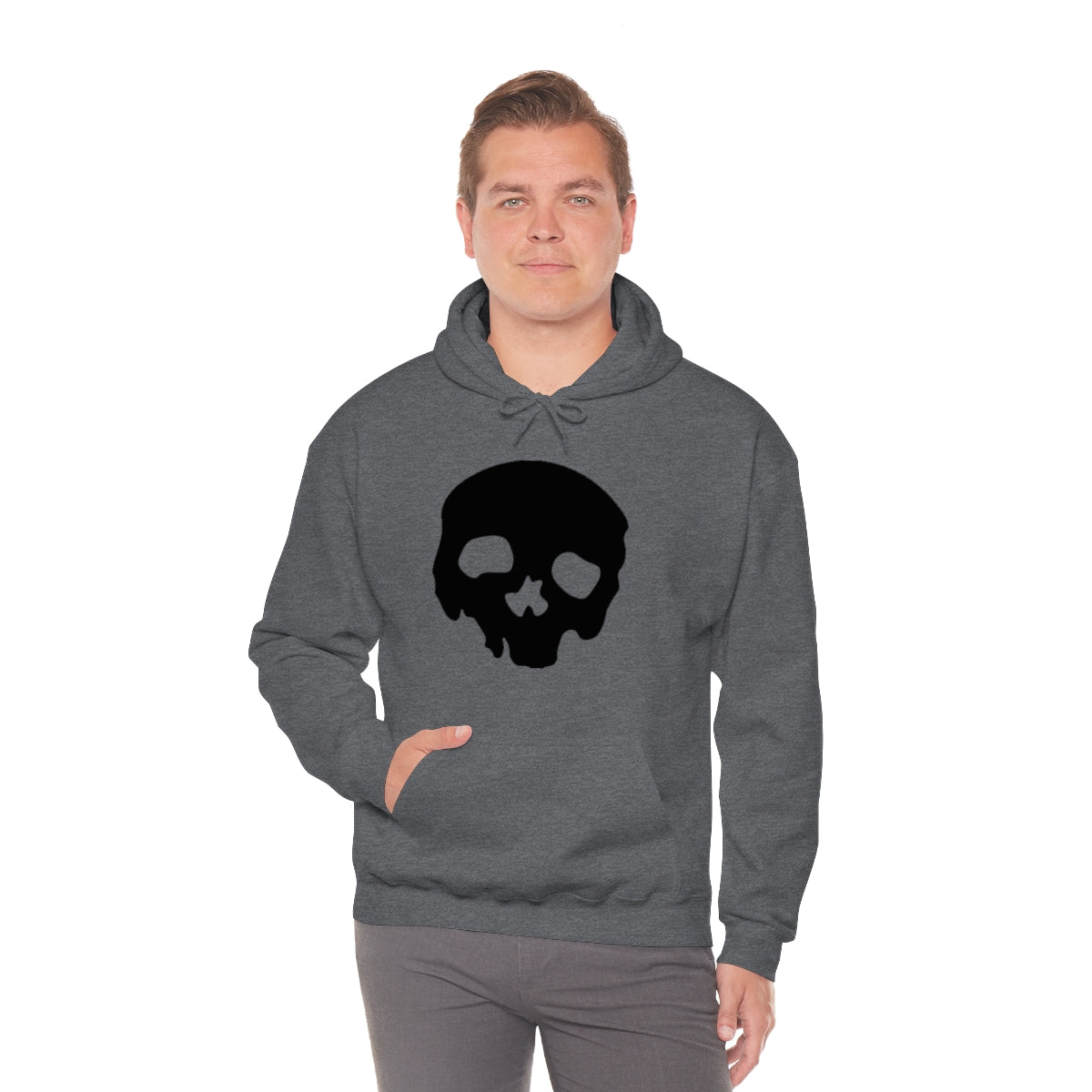 LUXE GOTH BASICS Black Skull Hoodie (Unisex)