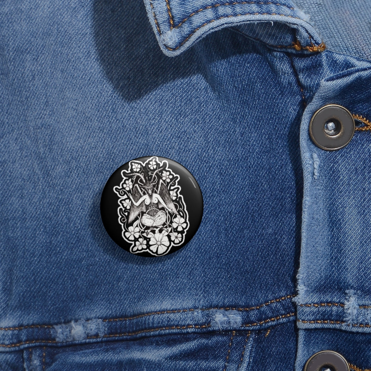 Baphomet Custom Pin Buttons