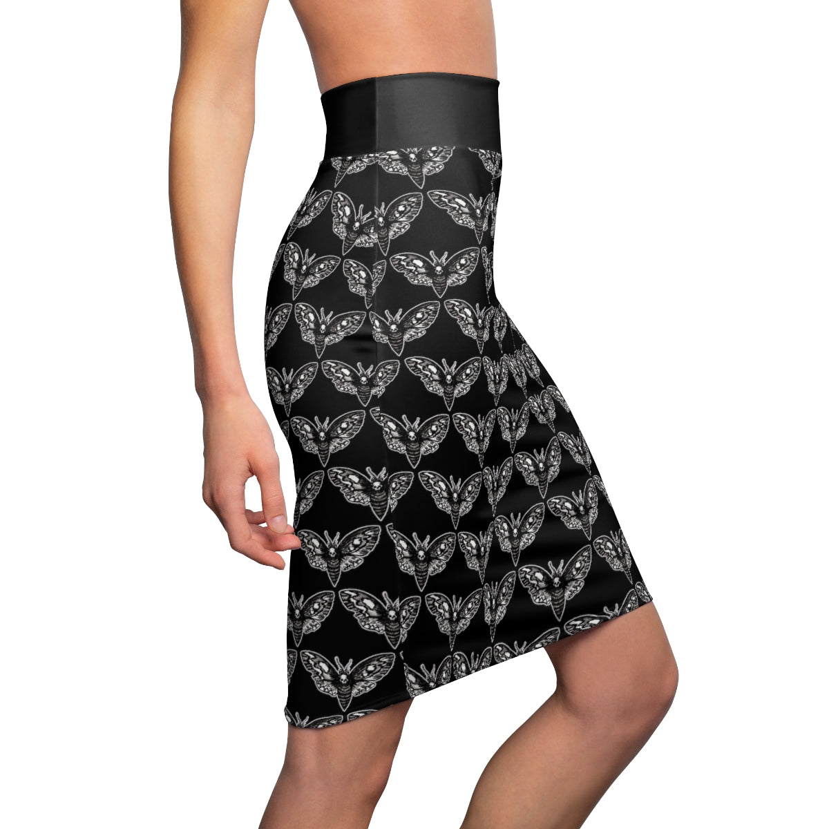 *DeathMoth* By Kelly Kresconko Pencil Skirt