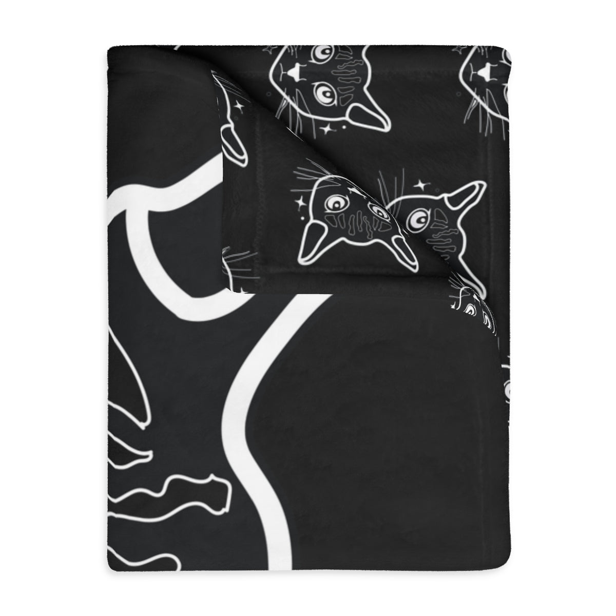 Velveteen "Good Kitty" Blanket (Two-sided print)