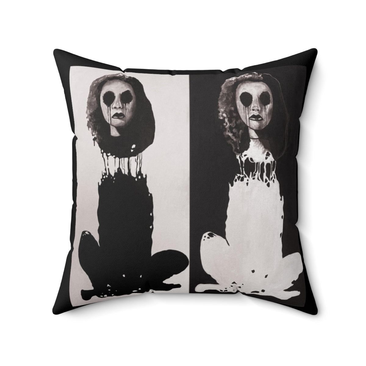 "Melancholy Felines" By Kelly Kresconko Throw Pillow