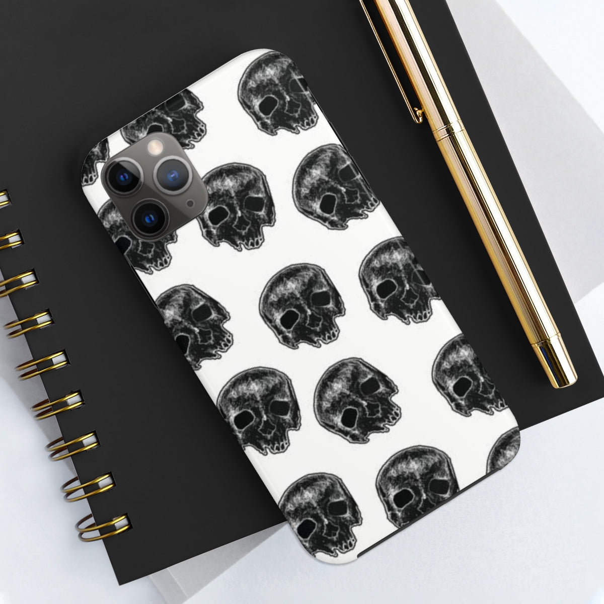 Skull Illustration by Kelly Kresconko Phone Case