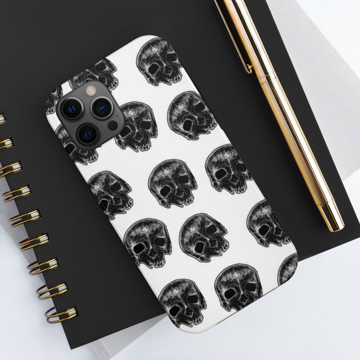 Skull Illustration by Kelly Kresconko Phone Case