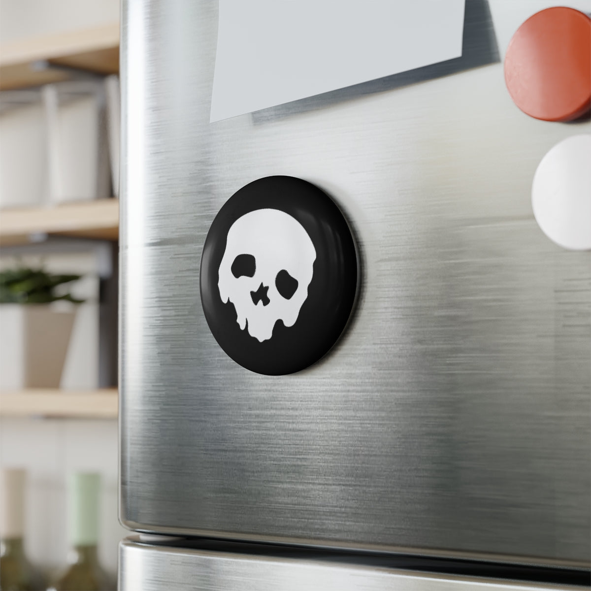 Skull Magnet, Round (1 & 10 pcs)