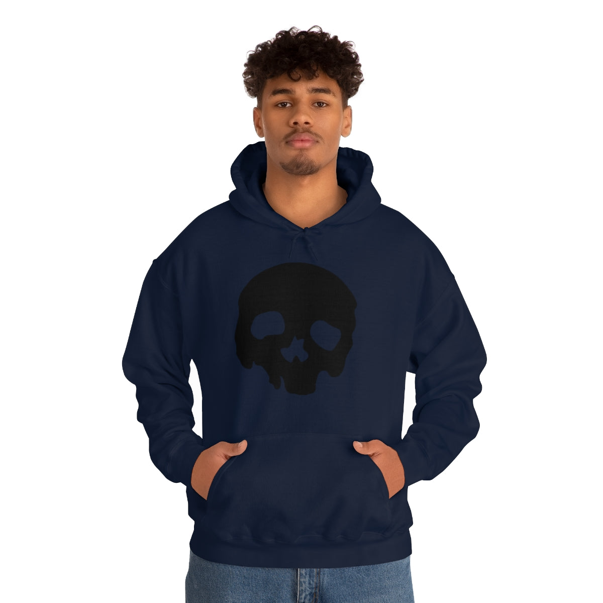 LUXE GOTH BASICS Black Skull Hoodie (Unisex)