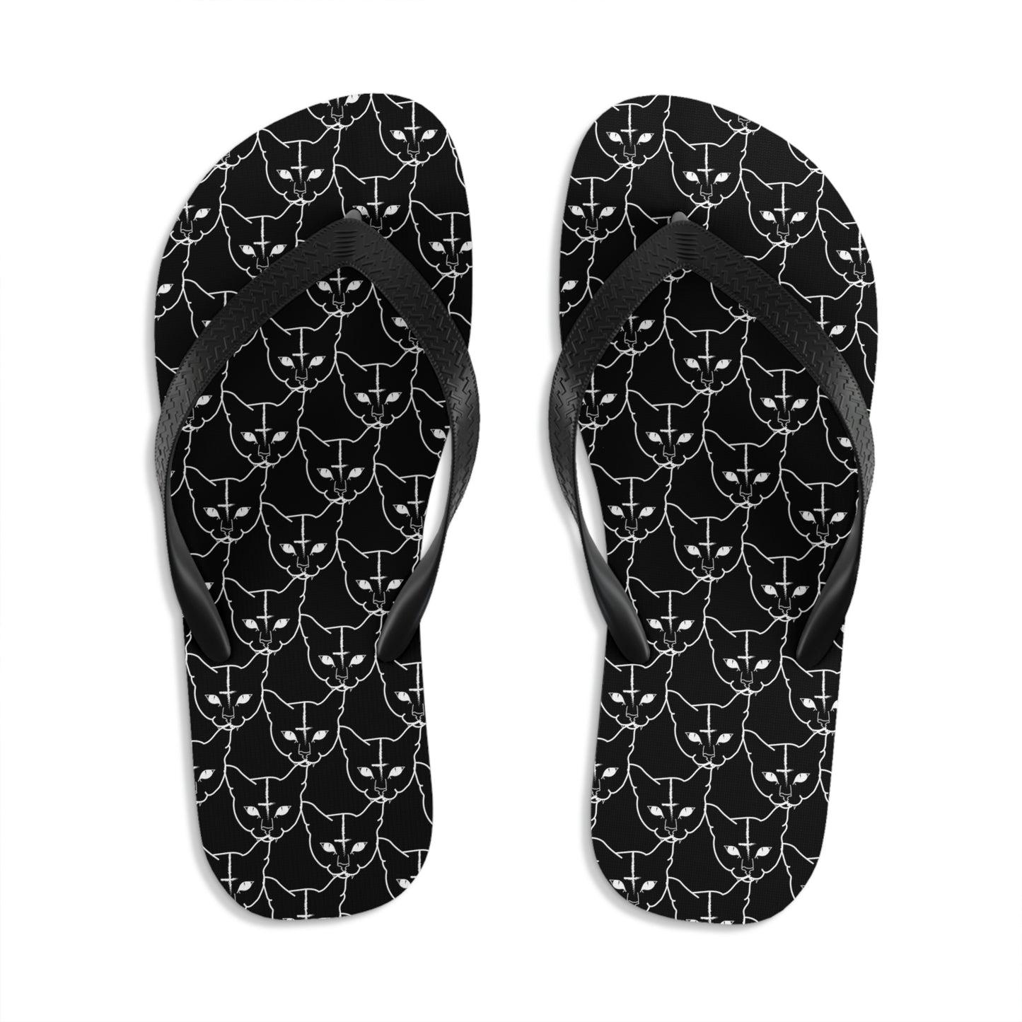 Hell Cat Pattern Filp Flops