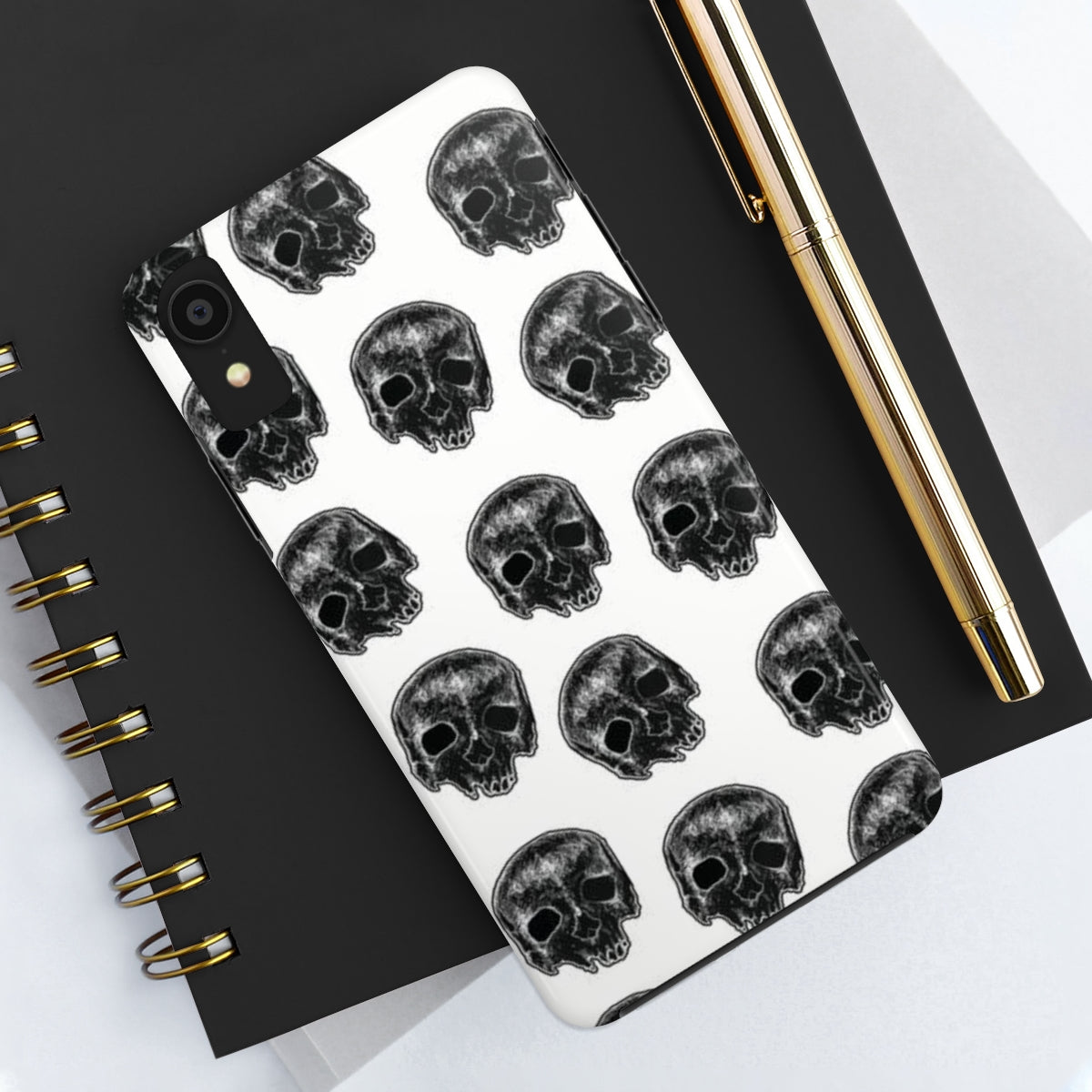 Skull Illustration by Kelly Kresconko Phone Case