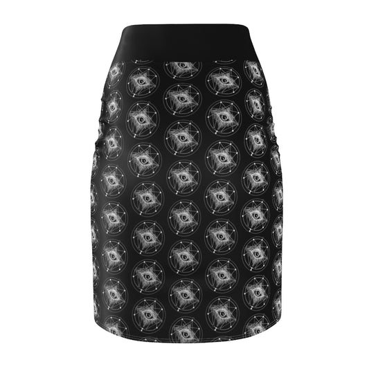 Women's Pencil Skirt- ENLIGHTENMENT PRINT