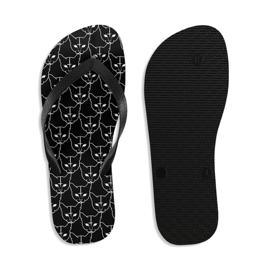 Hell Cat Pattern Filp Flops