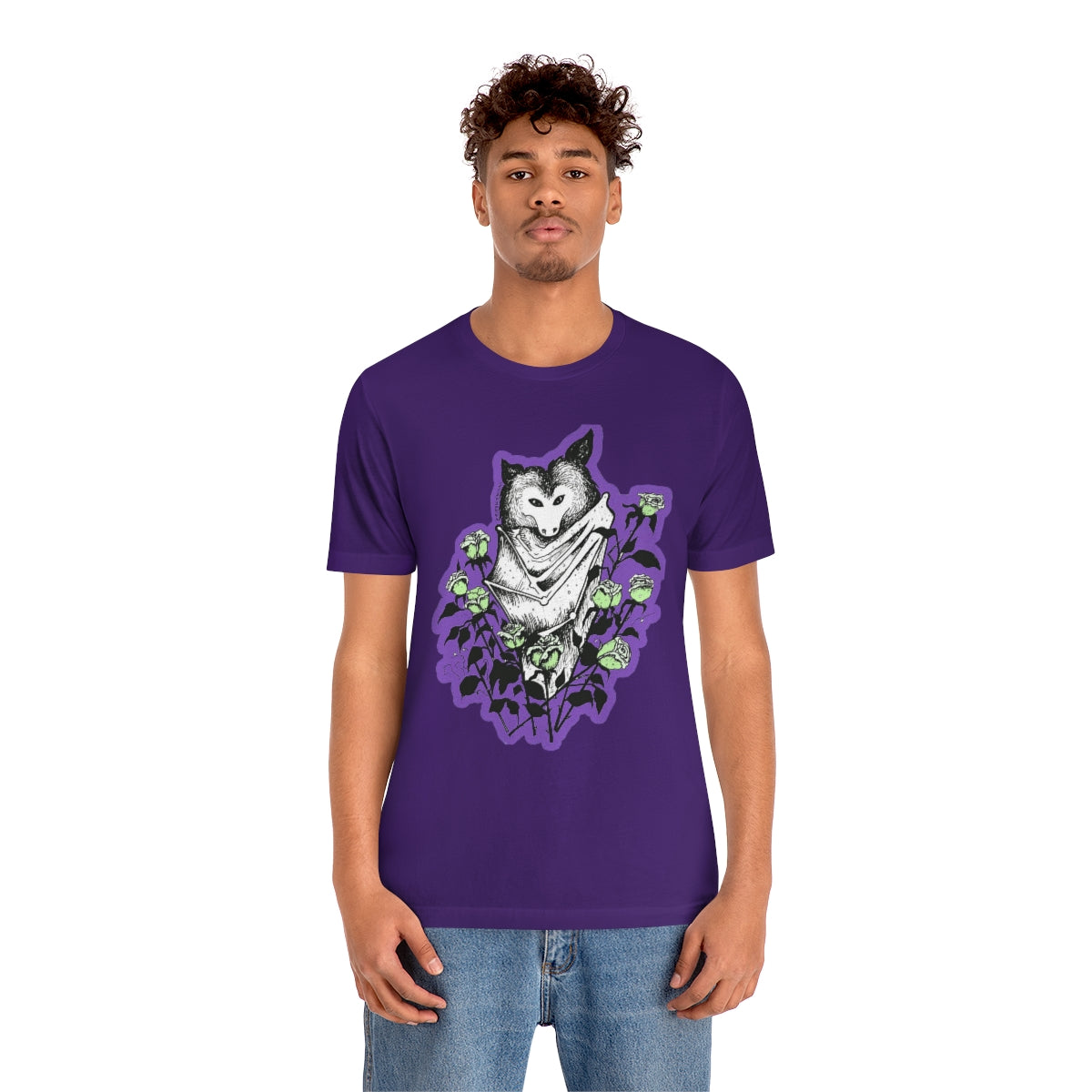 "Blue Batty" Illustration by Kelly Kresconko Unisex Jersey Short Sleeve Tee