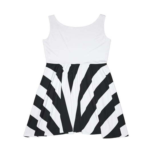 Hell Cat with Stripes Flowy Midi Dress