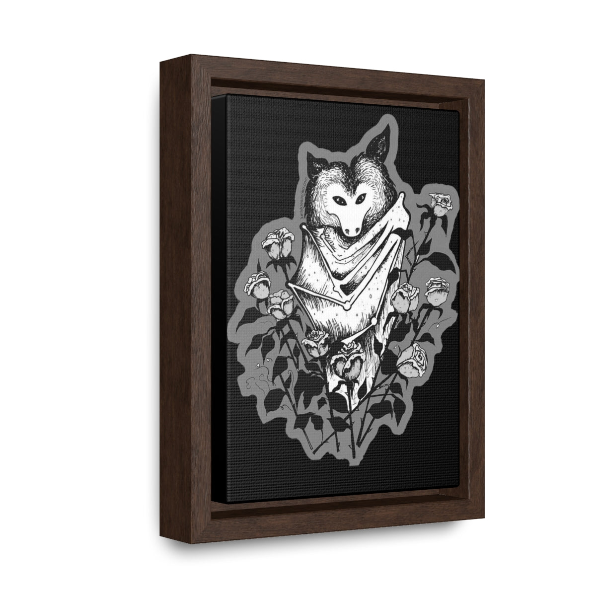 Batty Illustration by Kelly Kresconko, Canvas Wrapped, Vertical Frame