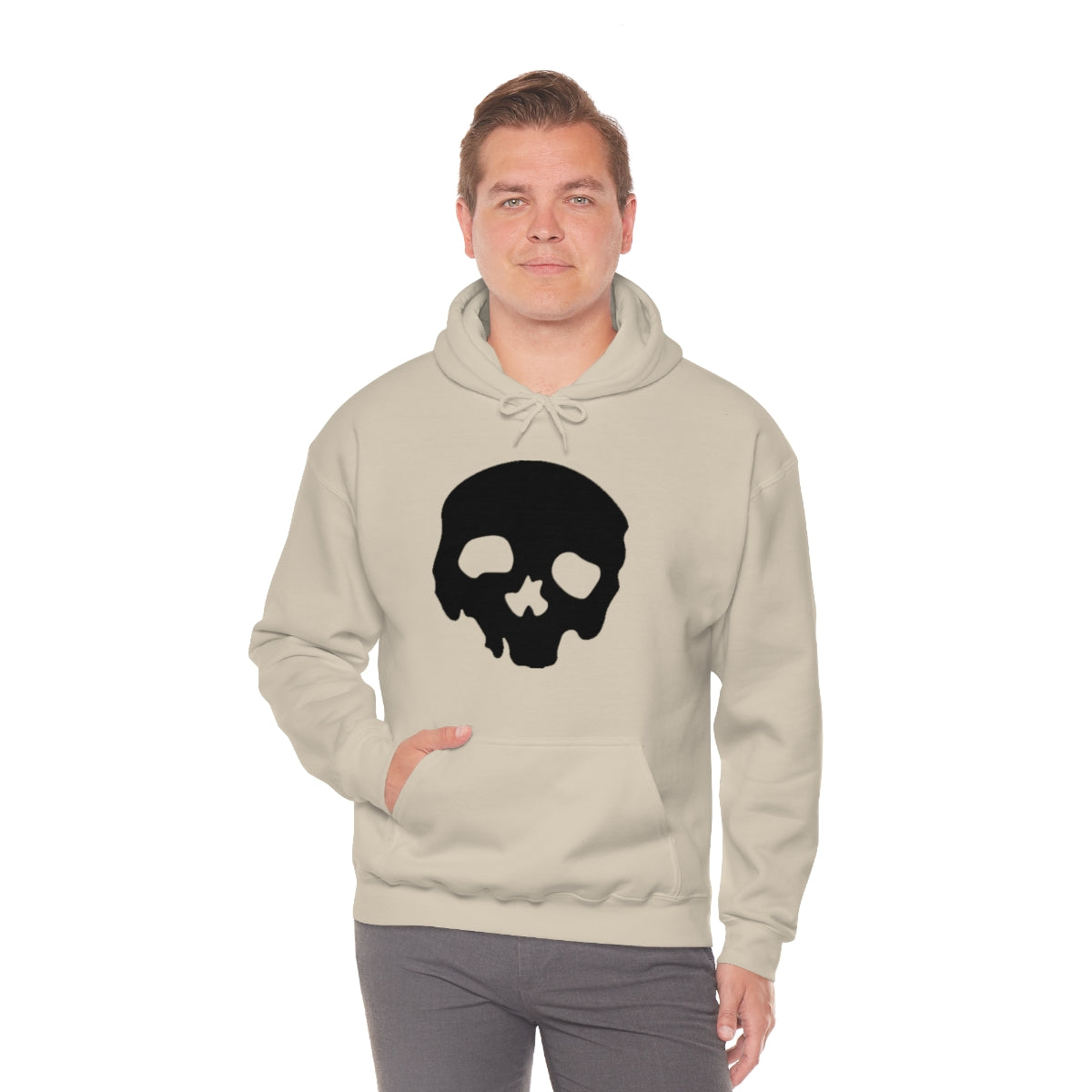 LUXE GOTH BASICS Black Skull Hoodie (Unisex)