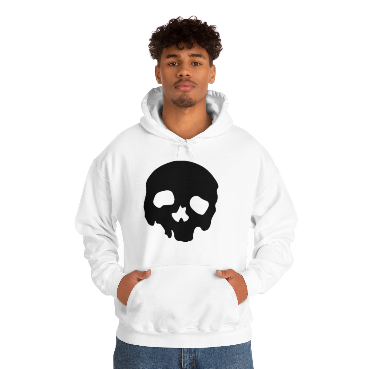 LUXE GOTH BASICS Black Skull Hoodie (Unisex)