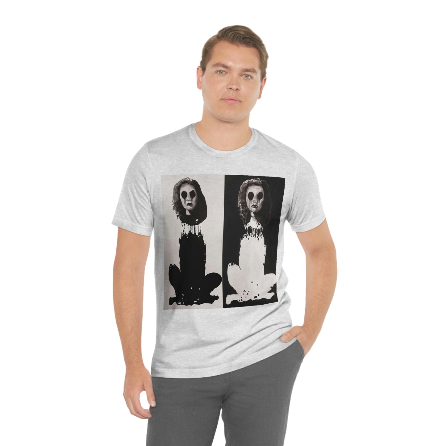 "Melancholy Felines" Painting by Kelly Kresconko Unisex Jersey Short Sleeve Tee