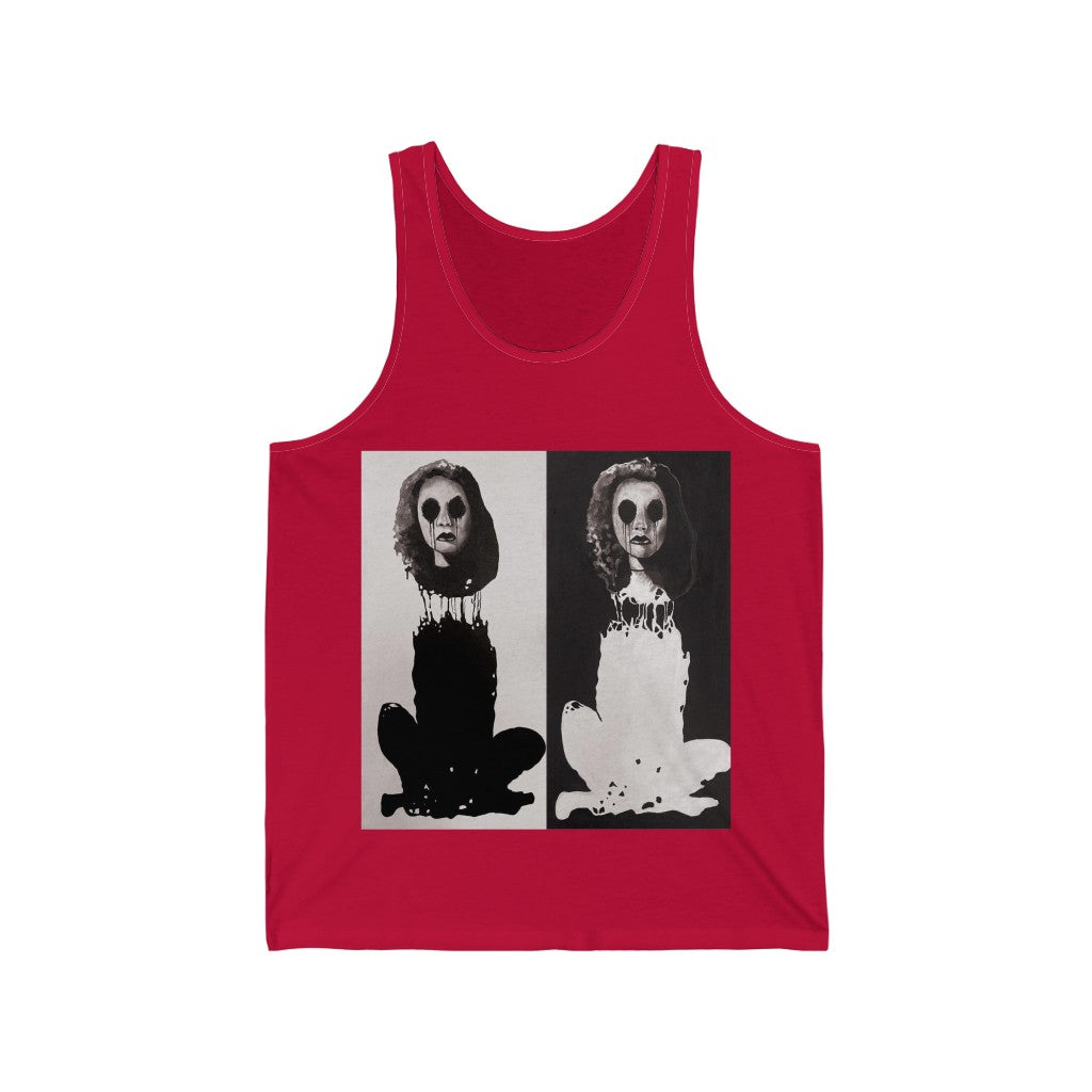 "Melancholy Felines" Painting by Kelly Kresconko Unisex Jersey Tank