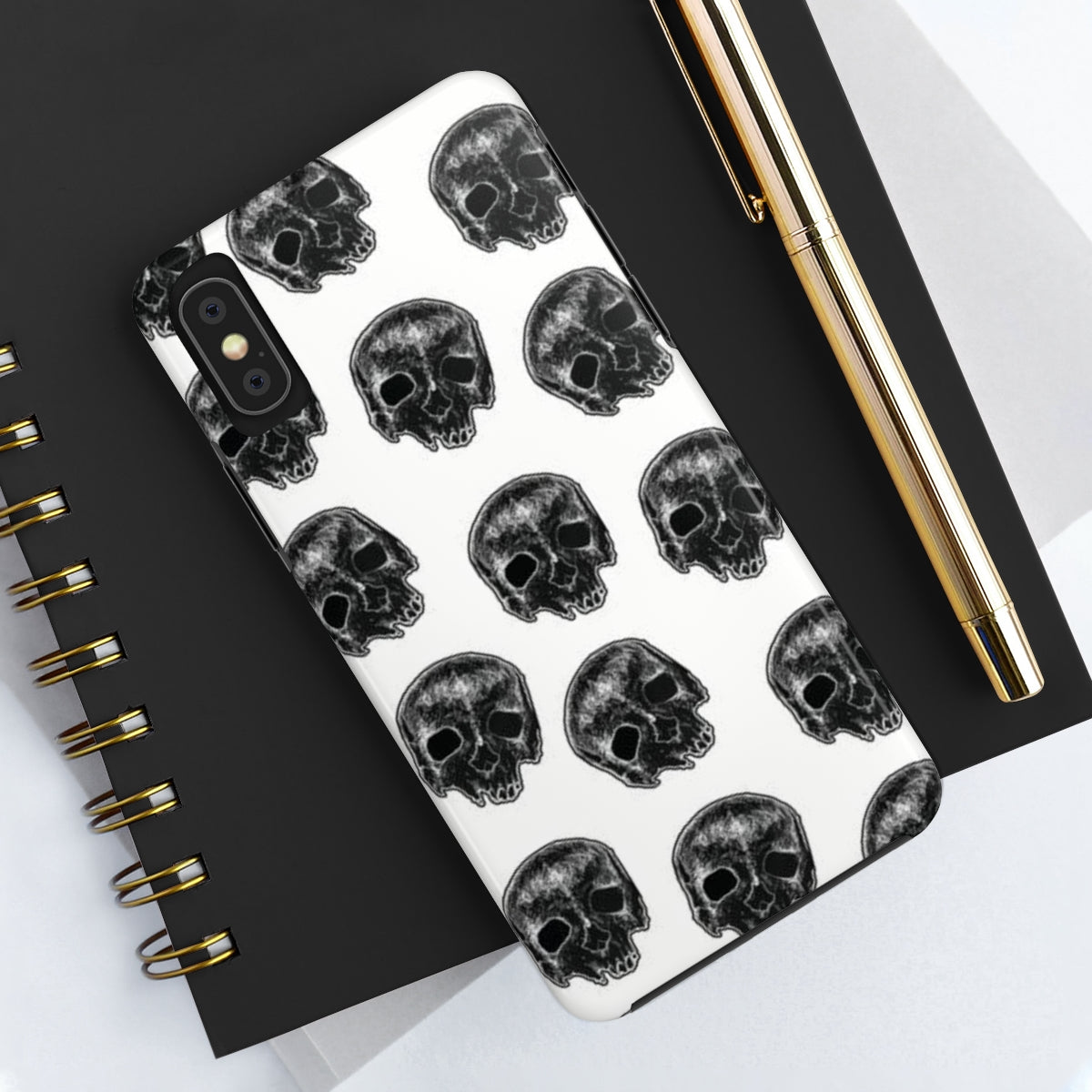 Skull Illustration by Kelly Kresconko Phone Case