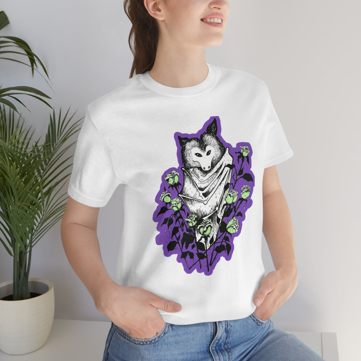 "Blue Batty" Illustration by Kelly Kresconko Unisex Jersey Short Sleeve Tee