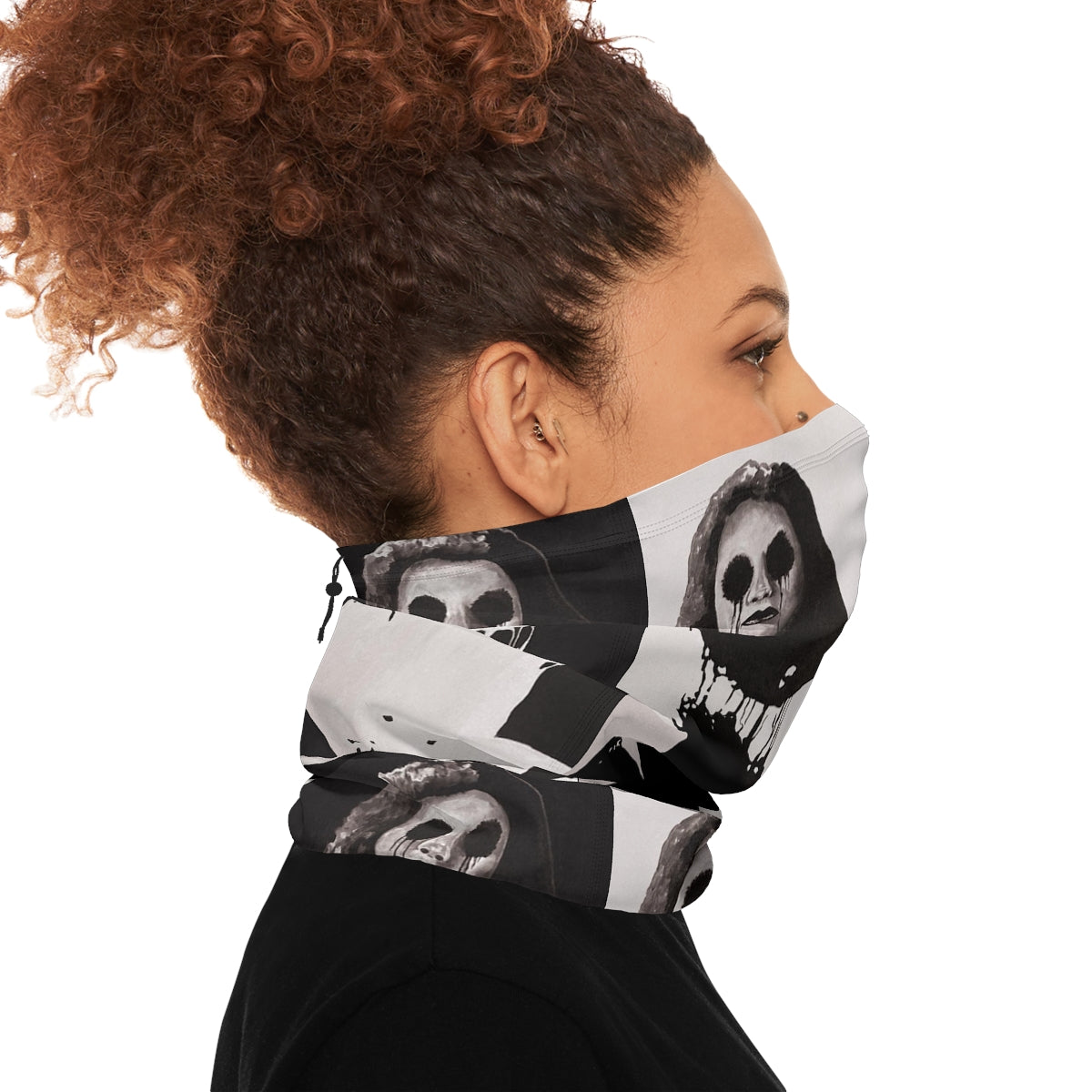 "Melancholy Felines" by Kelly Kresconko Winter Neck Gaiter With Drawstring