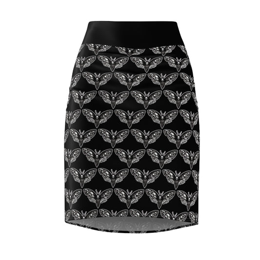 *DeathMoth* By Kelly Kresconko Pencil Skirt