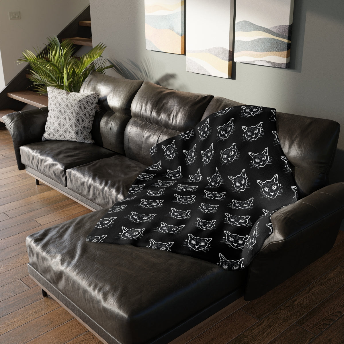 Velveteen "Good Kitty" Blanket (Two-sided print)