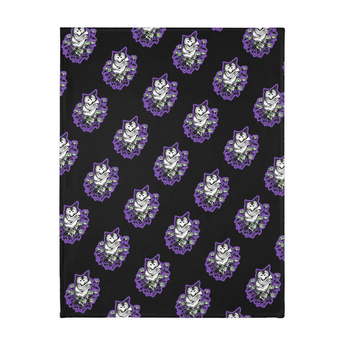 Blue Batty Velveteen Minky Blanket (Two-sided print)