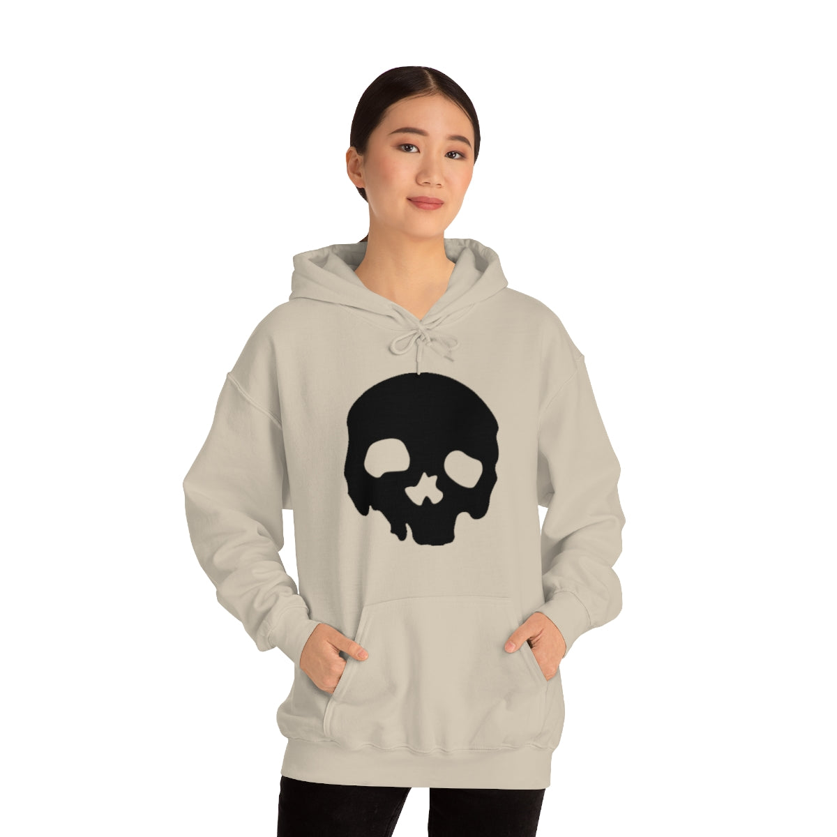 LUXE GOTH BASICS Black Skull Hoodie (Unisex)